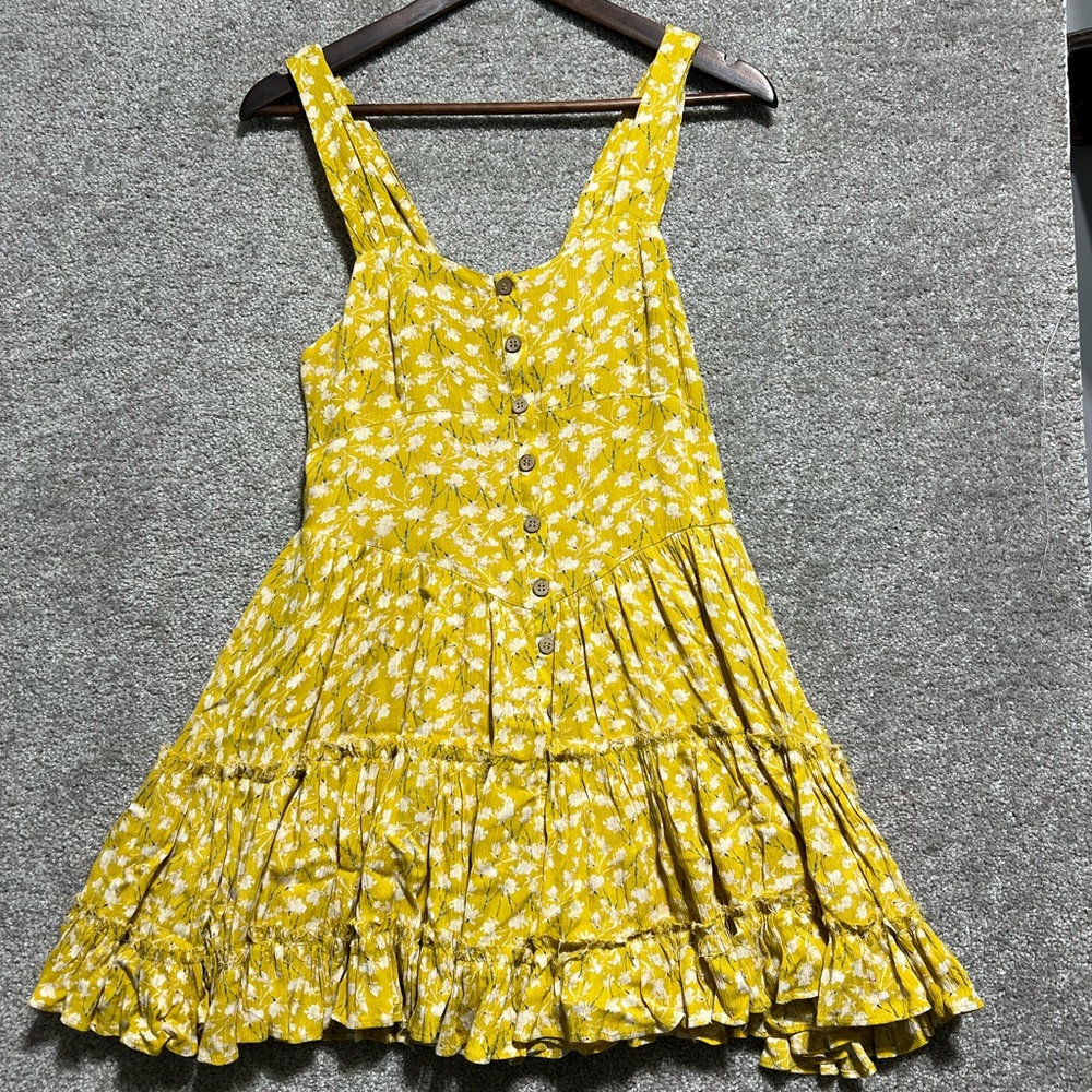 By together Woman’s Yellow White Floral Tank Sundress Dress Size Small